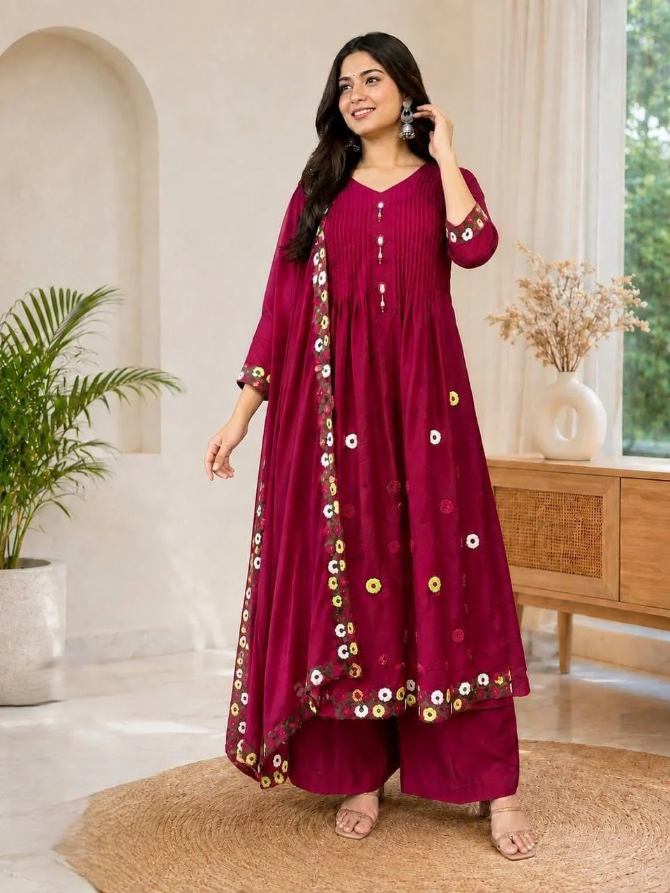 Roman Silk Anarkali Kurti